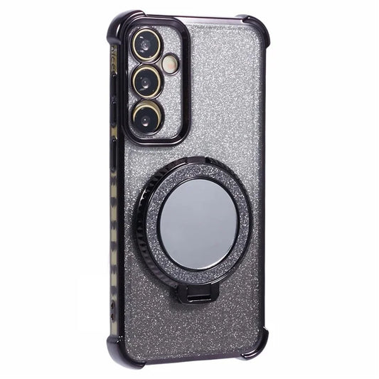 For Samsung Galaxy A54 5G Case TPU Glitter Phone Cover with Kickstand and Mirror