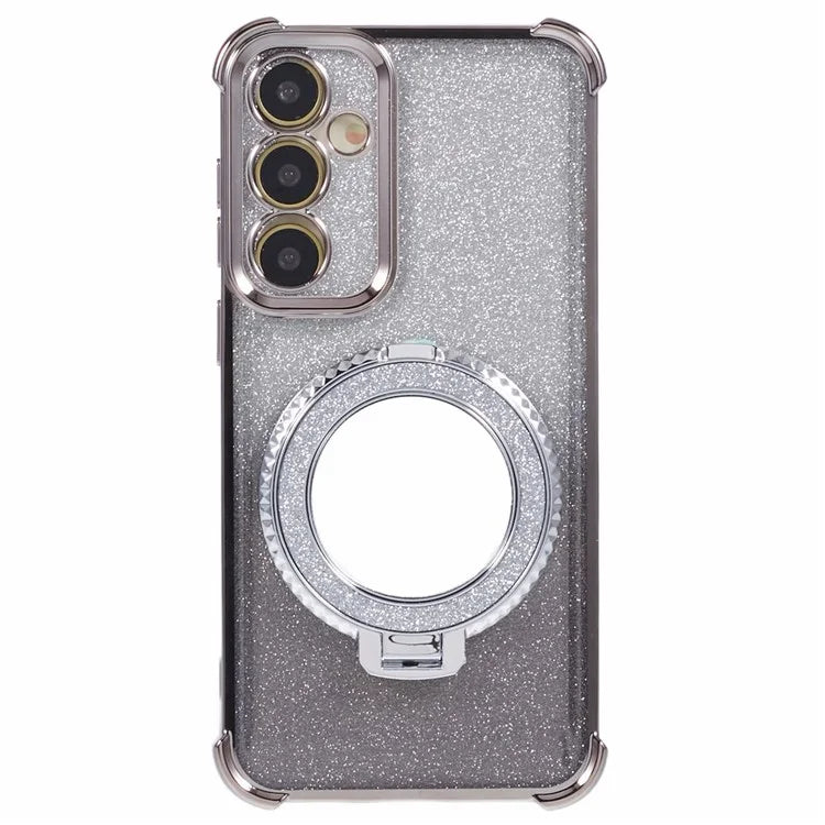 For Samsung Galaxy A54 5G Case TPU Glitter Phone Cover with Kickstand and Mirror