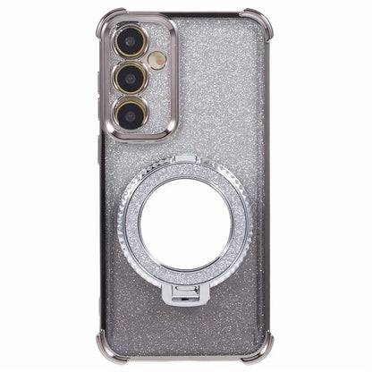 For Samsung Galaxy A54 5G Case TPU Glitter Phone Cover with Kickstand and Mirror