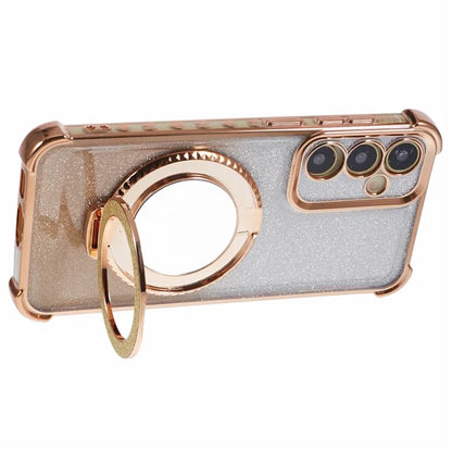 For Samsung Galaxy A54 5G Case TPU Glitter Phone Cover with Kickstand and Mirror