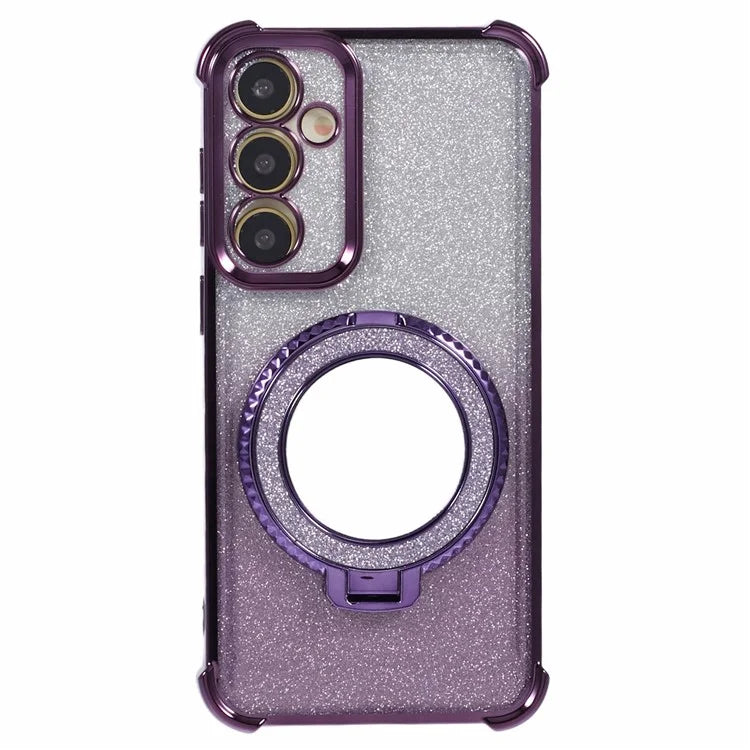 For Samsung Galaxy A54 5G Case TPU Glitter Phone Cover with Kickstand and Mirror