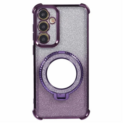 For Samsung Galaxy A54 5G Case TPU Glitter Phone Cover with Kickstand and Mirror