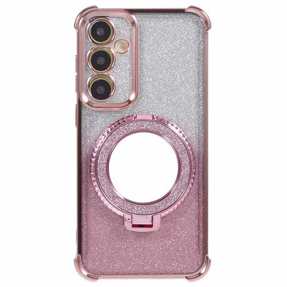 For Samsung Galaxy A54 5G Case TPU Glitter Phone Cover with Kickstand and Mirror
