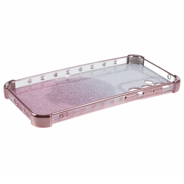 For Samsung Galaxy A54 5G Case TPU Glitter Phone Cover with Kickstand and Mirror