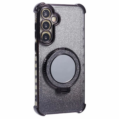 For Samsung Galaxy A15 5G Case TPU Glitter Phone Cover with Kickstand and Mirror