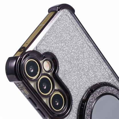 For Samsung Galaxy A15 5G Case TPU Glitter Phone Cover with Kickstand and Mirror