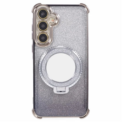 For Samsung Galaxy A15 5G Case TPU Glitter Phone Cover with Kickstand and Mirror