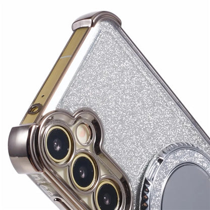 For Samsung Galaxy A15 5G Case TPU Glitter Phone Cover with Kickstand and Mirror