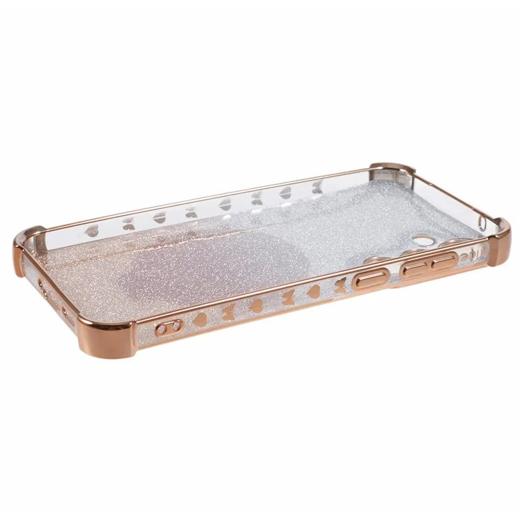 For Samsung Galaxy A15 5G Case TPU Glitter Phone Cover with Kickstand and Mirror
