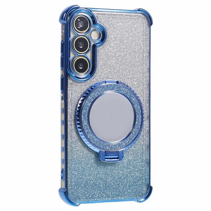 For Samsung Galaxy A15 5G Case TPU Glitter Phone Cover with Kickstand and Mirror