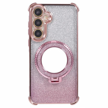 For Samsung Galaxy A15 5G Case TPU Glitter Phone Cover with Kickstand and Mirror