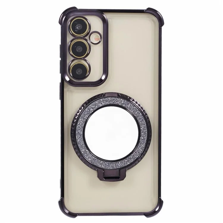 For Samsung Galaxy A54 5G Side Heart Pattern Case Kickstand TPU Phone Cover with Mirror