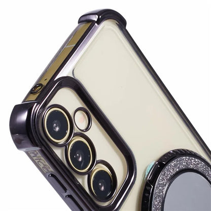 For Samsung Galaxy A54 5G Side Heart Pattern Case Kickstand TPU Phone Cover with Mirror