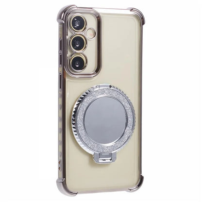 For Samsung Galaxy A54 5G Side Heart Pattern Case Kickstand TPU Phone Cover with Mirror