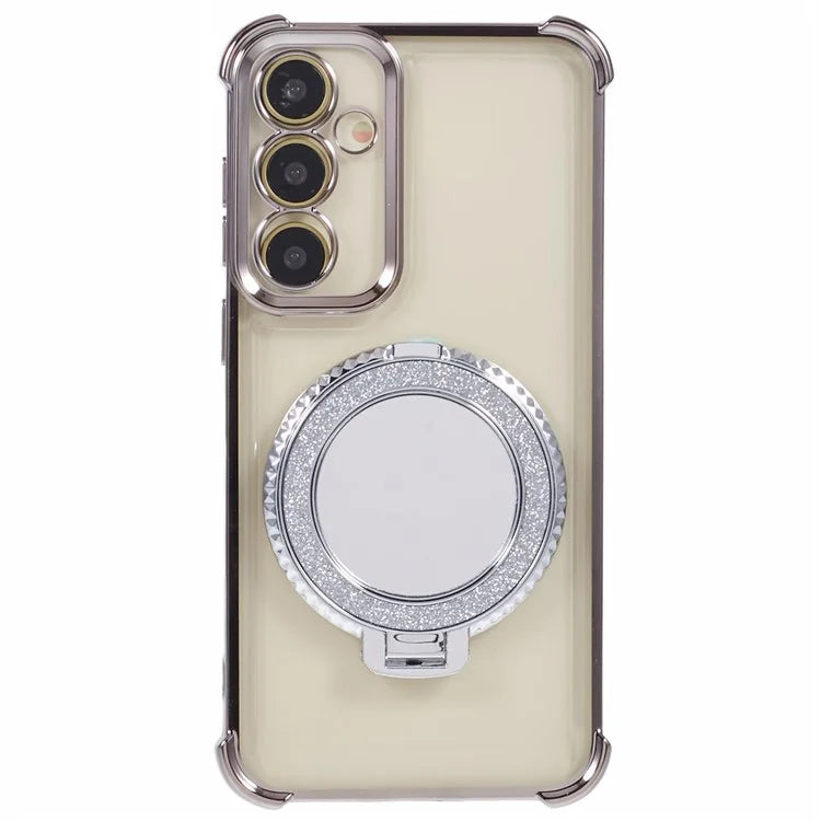 For Samsung Galaxy A54 5G Side Heart Pattern Case Kickstand TPU Phone Cover with Mirror