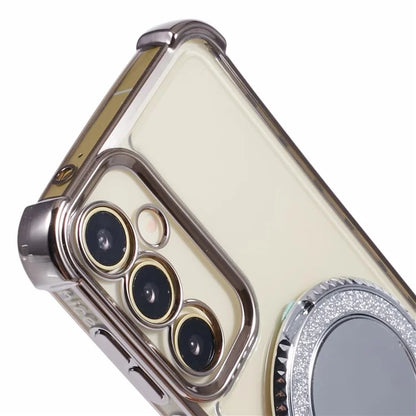 For Samsung Galaxy A54 5G Side Heart Pattern Case Kickstand TPU Phone Cover with Mirror