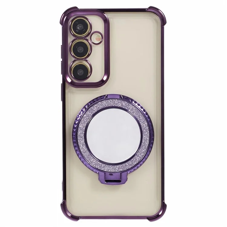 For Samsung Galaxy A54 5G Side Heart Pattern Case Kickstand TPU Phone Cover with Mirror