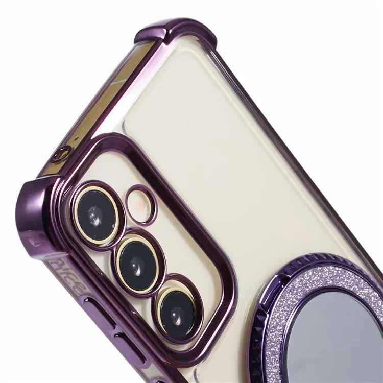 For Samsung Galaxy A54 5G Side Heart Pattern Case Kickstand TPU Phone Cover with Mirror