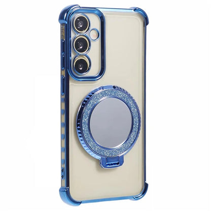 For Samsung Galaxy A54 5G Side Heart Pattern Case Kickstand TPU Phone Cover with Mirror