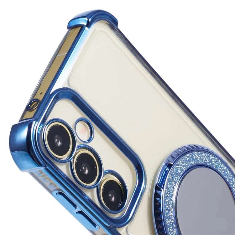 For Samsung Galaxy A54 5G Side Heart Pattern Case Kickstand TPU Phone Cover with Mirror