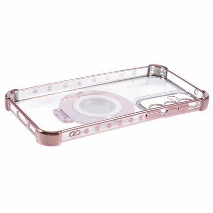 For Samsung Galaxy A54 5G Side Heart Pattern Case Kickstand TPU Phone Cover with Mirror