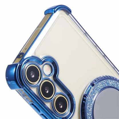 For Samsung Galaxy A15 5G Side Heart Pattern Case Kickstand TPU Phone Cover with Mirror