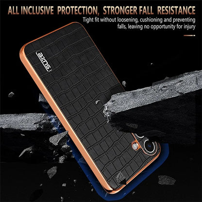 AZNS For Samsung Galaxy S24 Case Electroplating Crocodile Texture PU+TPU Anti-Drop Phone Cover