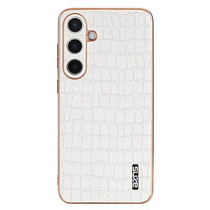 AZNS For Samsung Galaxy S24 Case Electroplating Crocodile Texture PU+TPU Anti-Drop Phone Cover