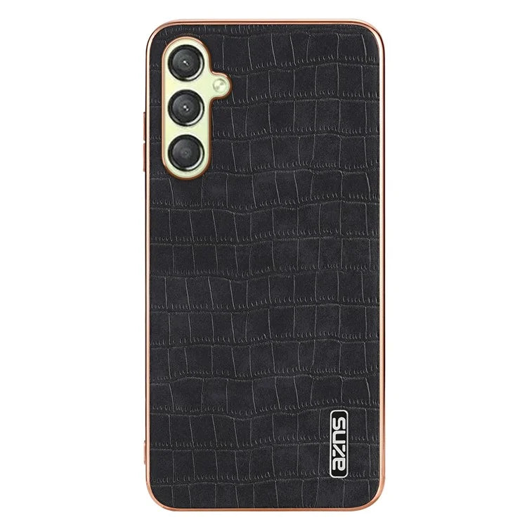 AZNS For Samsung Galaxy A15 4G / A15 5G Electroplating Case Crocodile Texture PU+TPU Phone Cover