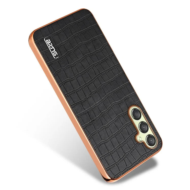 AZNS For Samsung Galaxy A15 4G / A15 5G Electroplating Case Crocodile Texture PU+TPU Phone Cover