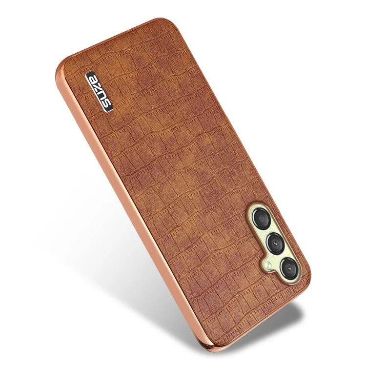 AZNS For Samsung Galaxy A15 4G / A15 5G Electroplating Case Crocodile Texture PU+TPU Phone Cover