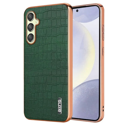 AZNS For Samsung Galaxy A15 4G / A15 5G Electroplating Case Crocodile Texture PU+TPU Phone Cover