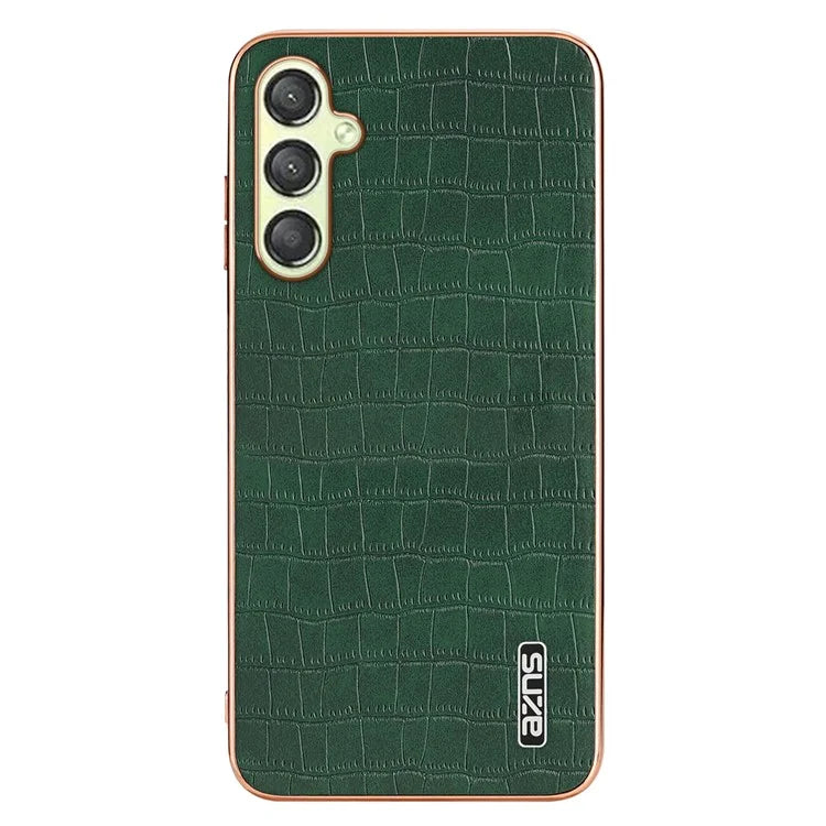 AZNS For Samsung Galaxy A15 4G / A15 5G Electroplating Case Crocodile Texture PU+TPU Phone Cover