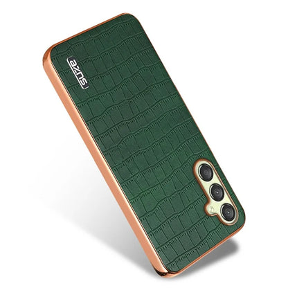 AZNS For Samsung Galaxy A15 4G / A15 5G Electroplating Case Crocodile Texture PU+TPU Phone Cover