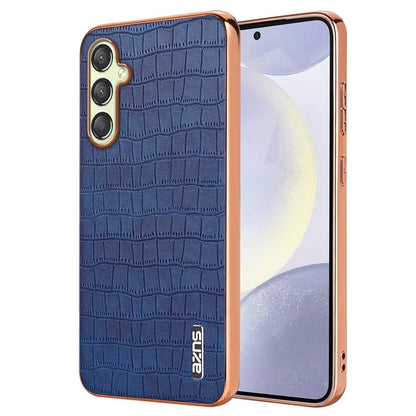 AZNS For Samsung Galaxy A15 4G / A15 5G Electroplating Case Crocodile Texture PU+TPU Phone Cover