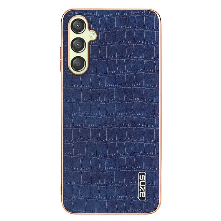 AZNS For Samsung Galaxy A15 4G / A15 5G Electroplating Case Crocodile Texture PU+TPU Phone Cover