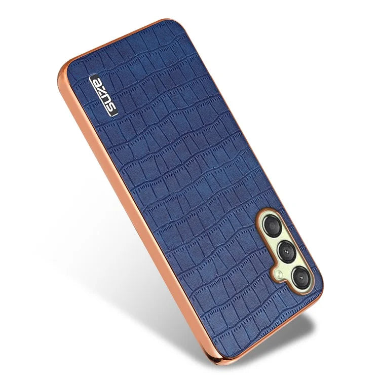AZNS For Samsung Galaxy A15 4G / A15 5G Electroplating Case Crocodile Texture PU+TPU Phone Cover