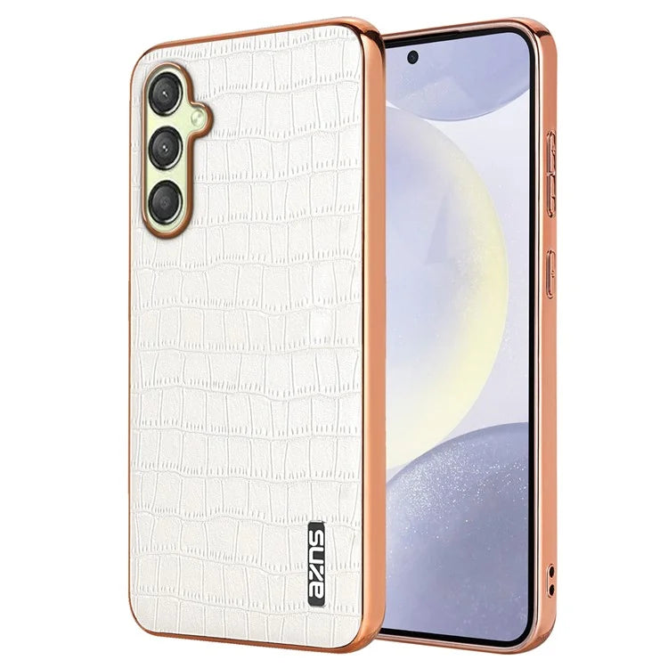 AZNS For Samsung Galaxy A15 4G / A15 5G Electroplating Case Crocodile Texture PU+TPU Phone Cover