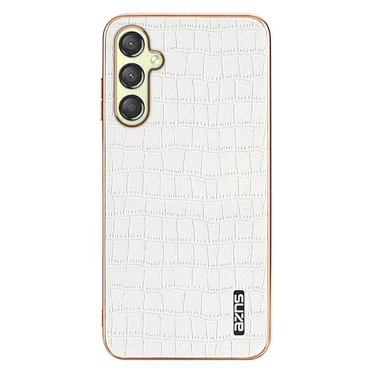 AZNS For Samsung Galaxy A15 4G / A15 5G Electroplating Case Crocodile Texture PU+TPU Phone Cover