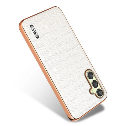 AZNS For Samsung Galaxy A15 4G / A15 5G Electroplating Case Crocodile Texture PU+TPU Phone Cover
