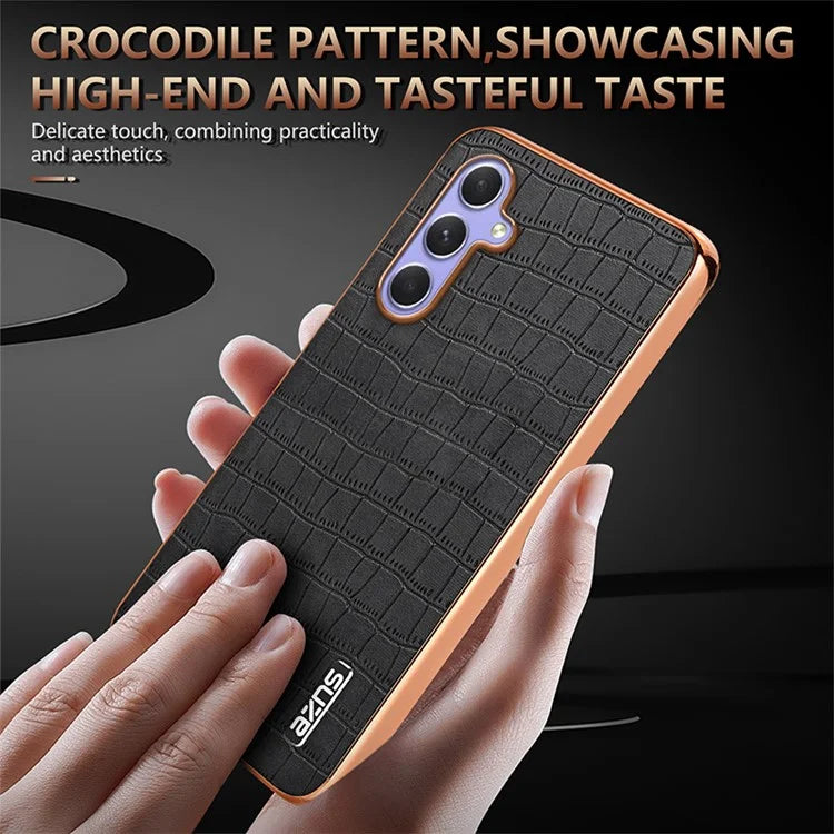 AZNS For Samsung Galaxy A54 5G Slim Case Electroplating Crocodile Texture PU+TPU Phone Shell