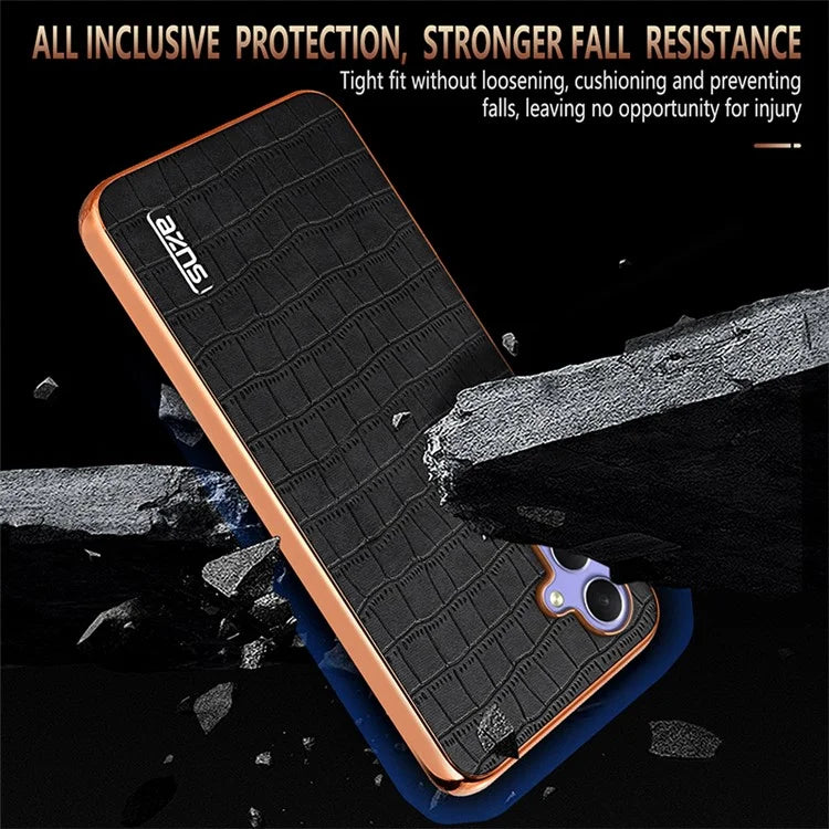 AZNS For Samsung Galaxy A54 5G Slim Case Electroplating Crocodile Texture PU+TPU Phone Shell