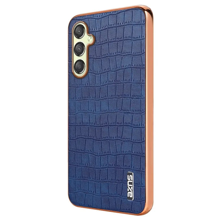 AZNS For Samsung Galaxy A05s 4G Phone Case Crocodile Texture Electroplated Leather+TPU Cover