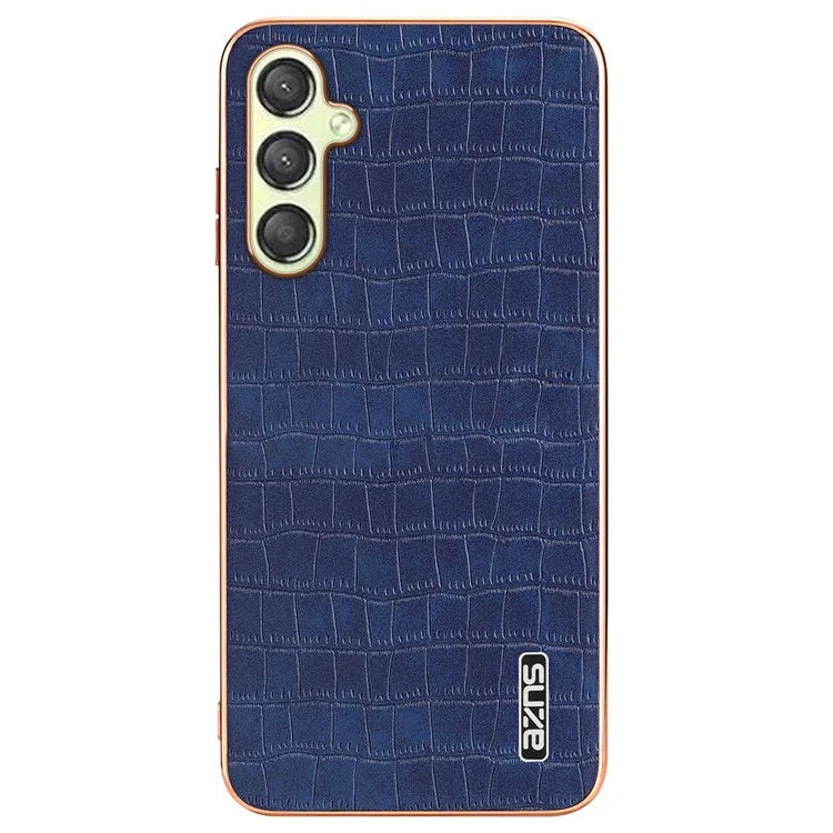 AZNS For Samsung Galaxy A05s 4G Phone Case Crocodile Texture Electroplated Leather+TPU Cover