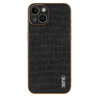 AZNS For iPhone 14 Plus Case Crocodile Texture PU+TPU Shockproof Phone Cover