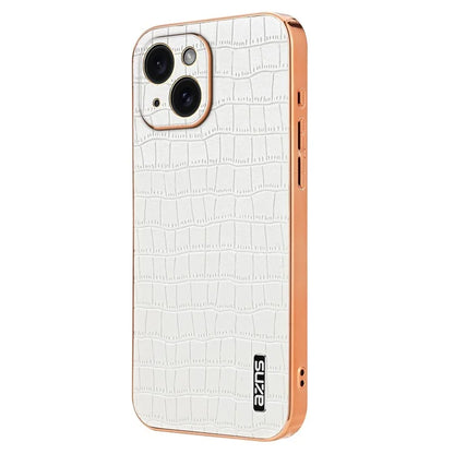 AZNS For iPhone 14 Plus Case Crocodile Texture PU+TPU Shockproof Phone Cover