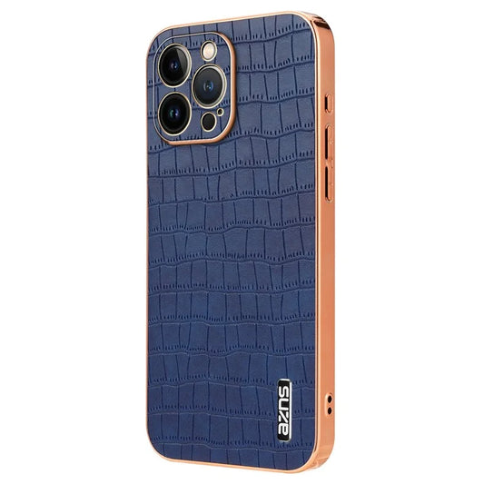 AZNS For iPhone 13 Pro Case Crocodile Texture Leather All Inclusive Back Phone Cover