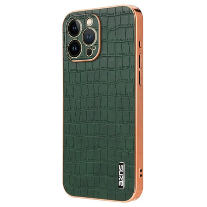 AZNS For iPhone 13 Pro Case Crocodile Texture Leather All Inclusive Back Phone Cover