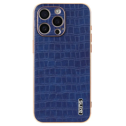 AZNS For iPhone 13 Pro Max Case Crocodile Texture Electroplating PU+TPU Phone Cover