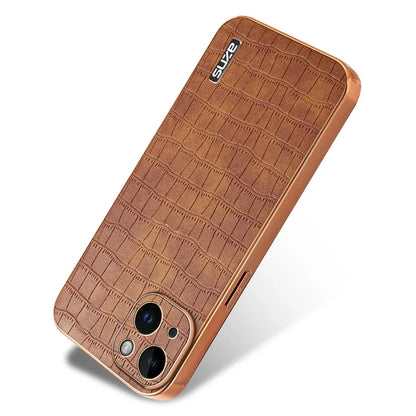 AZNS For iPhone 13 Case Crocodile Texture Design Leather + TPU  Phone Cover